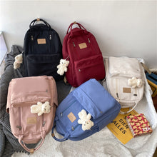 Load image into Gallery viewer, Skhek Back to school supplies Multifunction Double Zipper Women Backpack Teenager Girls Laptop Backpack Student Shoulder Bag Korean Style Schoolbag