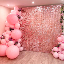 Load image into Gallery viewer, Skhek  Birthday Party Decorations Shimmer Sequin Backdrop Background Wedding Baby Shower Decor Party Background Glitter Foil Curtain