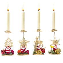 Load image into Gallery viewer, Christmas Wrought Iron Candlestick Ornaments Santa Claus Snowflake Star Tabletop Candle Holder For Home Christmas Decorations