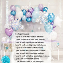 Load image into Gallery viewer, Skhek Princess Snowflake Balloon Garland Arch Kit Christmas frozen Birthday Party Ice Ballon Baby Shower Wedding Christmas Decor Globo