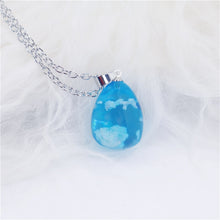 Load image into Gallery viewer, Skhek Chic Transparent Resin Rould Ball Moon Pendant Necklace Women Blue Sky White Cloud Chain Necklace Fashion Jewelry Gifts for Girl