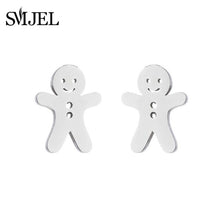 Load image into Gallery viewer, New Gingerbread Man Earrings for Women Fashion Stainless Steel Cookies Earings Jewelry Funny Christmas Gifts Child Accessories