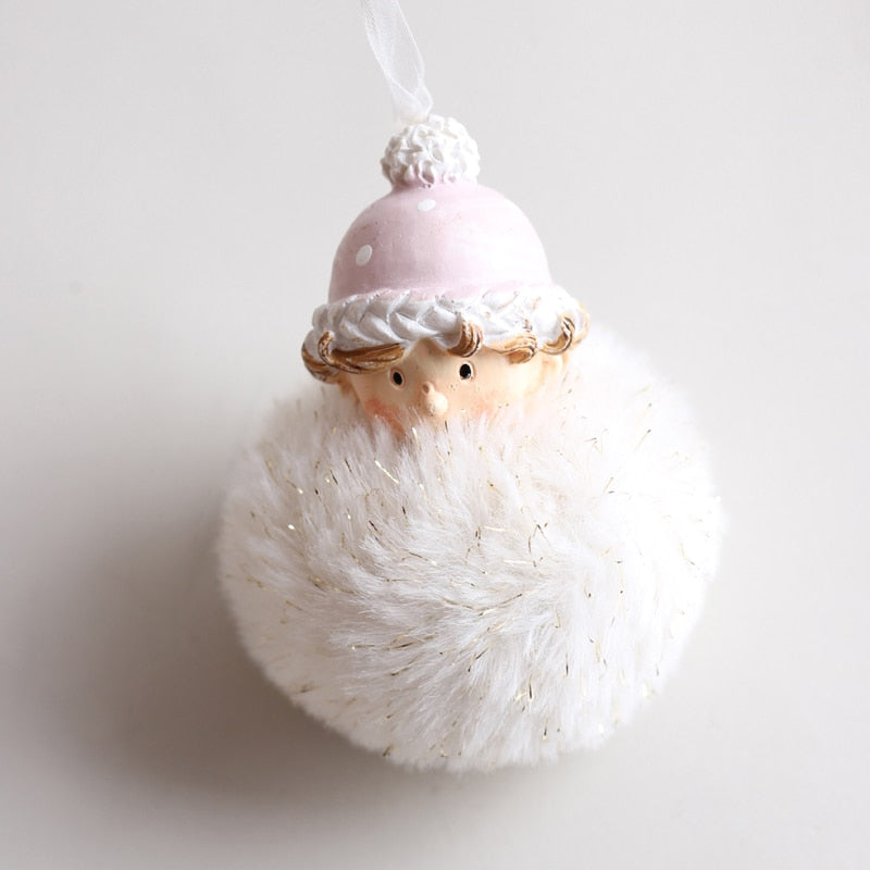 LadyCC Christmas Decorations Pendant Pink White Resin Angel Pendant Christmas Tree Decoration Material Car Hanging Gift Doll
