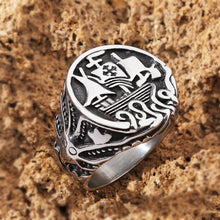 Load image into Gallery viewer, Skhek Vintage Stainless Steel Viking Pirate Ship Ring For Men Gothic Octopus Tentacle Stamp Ring Nordic Amulet Jewelry Gift Wholesale