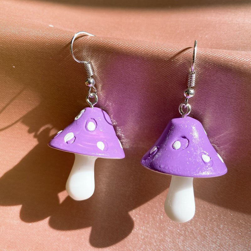New Acrylic Mushroom Earring Long Pendant Drop Earrings for Girls Women Children Birthday Gift Lovely Jewelry Party Gifts
