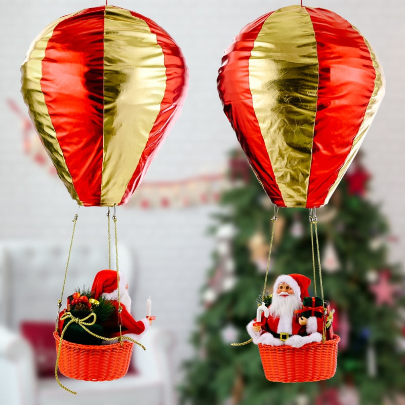 Santa Claus Hot Air Balloon Decor Christmas Decoration New Year 2022 Mall Hotel Atmosphere Ceiling Christmas Ornaments for Home