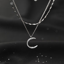 Load image into Gallery viewer, Skhek Hot Fashion Double-layer Moon Necklace Women Pendant Clavicle Chain Temperament Trendy Jewelry