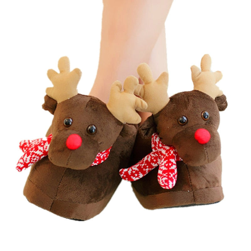 Santa Cotton Slippers Home Warm Christmas Gifts Men's Home Slippers Ladies Christmas Shoes Shoes for Women