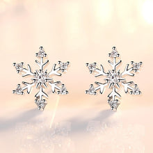 Load image into Gallery viewer, Christmas Gift 2021 New Lovely Snowflake Charm Earring For Women Christmas Gift Fashion Crystal Zircon Stud Earrings Girls New Year Jewelry