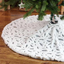 Load image into Gallery viewer, Christmas Gift Christmas Tree Skirt Gold Silver Feather White Plush Mat Xmas Tree Carpet Cover For Home Decor Party Christmas Decoration 2022