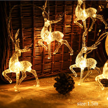 Load image into Gallery viewer, Skhek 1.5m LED Sika Deer Light String Christmas Elk-shaped Oranments Xmas Tree Merry Christmas Decor For Home 2021 Happy New Year