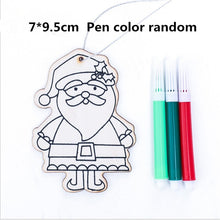 Load image into Gallery viewer, Christmas Gift Merry Christmas Xmas Gift Children DIY Color Painting Wooden Pendant Christmas Decoration 2020 Navidad Noel 2021 Christmas