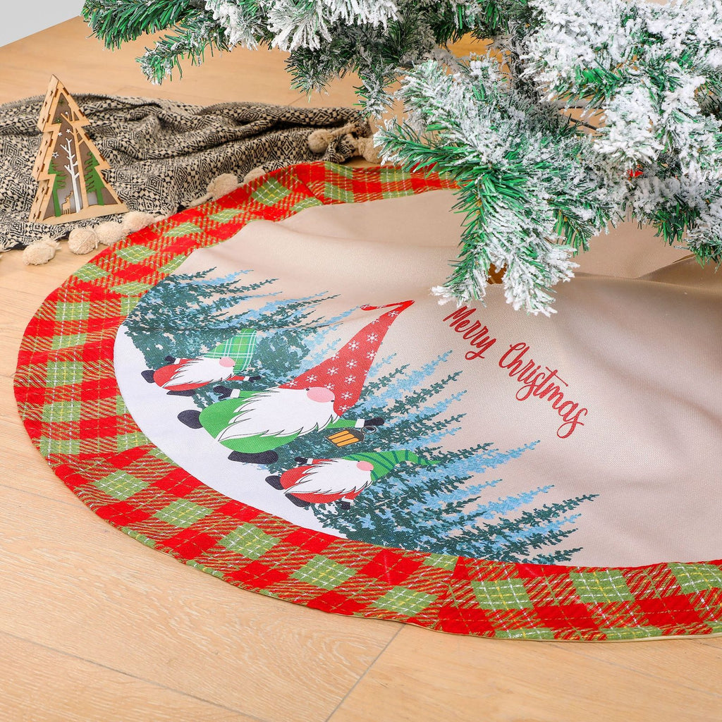 Christmas Tree Skirt Floor Cover Mats Christmas DIY Decoration Xmas Tree Skirt for Winter New Year House Party Supplies