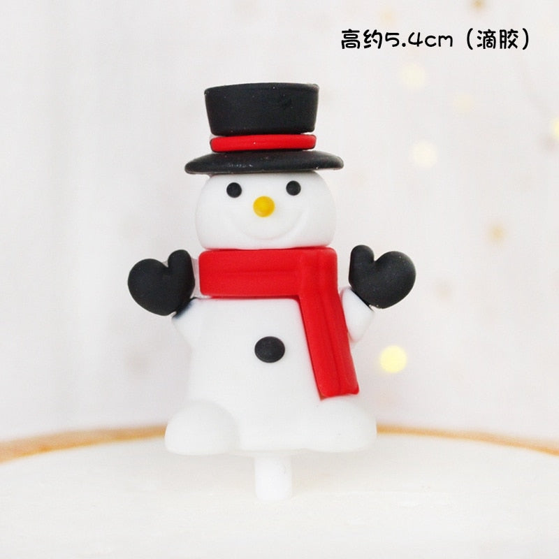 Merry Christmas Cake Toppers Santa Claus Doll Cake Decor Angel Doll Cupcake Topper 2021 Merry Christmas Decor for Home Noel