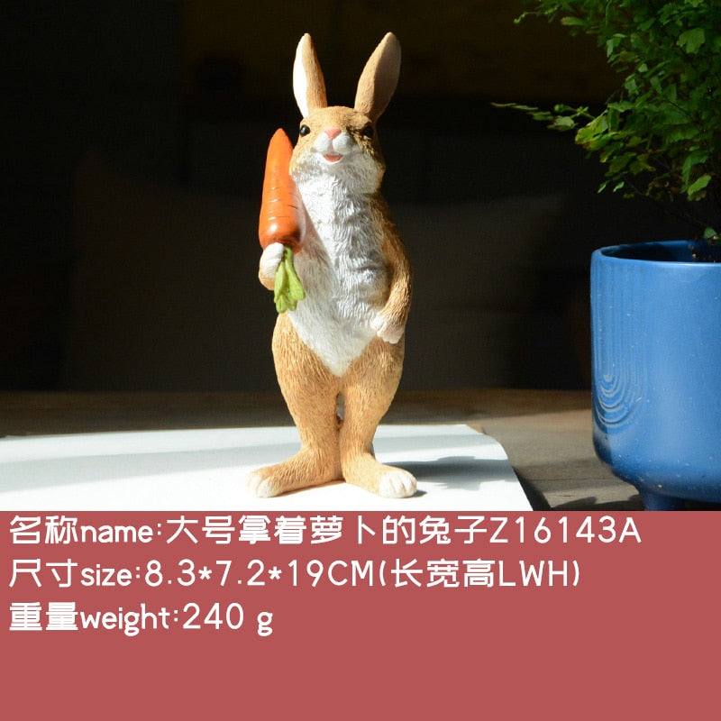 Christmas Gift Everyday Collection Easter Decorations for Home Cute Rabbit Figurines Miniature Tabletop Ornaments Fairy Garden Thanksgiving