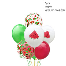 Load image into Gallery viewer, 1Set Watermelon Party Balloon Kit Cake Topper Banner Summer Pool Decoration One Birthday Kids DIY Gift Baby Shower Supplies
