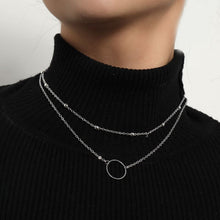 Load image into Gallery viewer, Fashion Gold Choker Necklace Two Layers Round Pendants Necklaces Silver Color Chain Choker Jewelry For Women 2021 Party Gifts