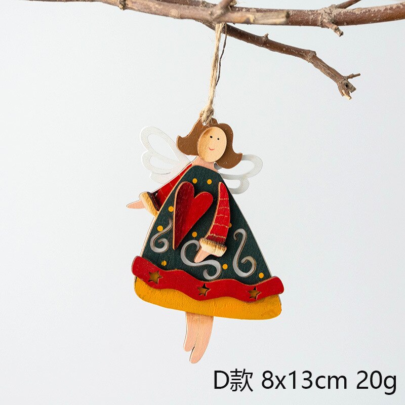 Christmas Gift Christmas Angel Pendants Xmas Tree Decorations Navidad Kids Gifts New Year 2022 Christmas Decorations for Home DIY Wooden Craft