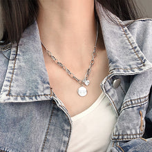 Load image into Gallery viewer, Skhek Thick Chain Necklace INS Fashion Hip Hop Vintage Design LOVE Heart Pendant Thai Silver Party Jewelry