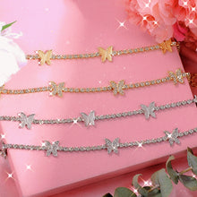 Load image into Gallery viewer, Skhek Bling Full Rhinestone Star Tennis Chain Necklace For Women Luxury Crystal Flowers Butterfly Choker Necklace Trendy Jewelry Gift