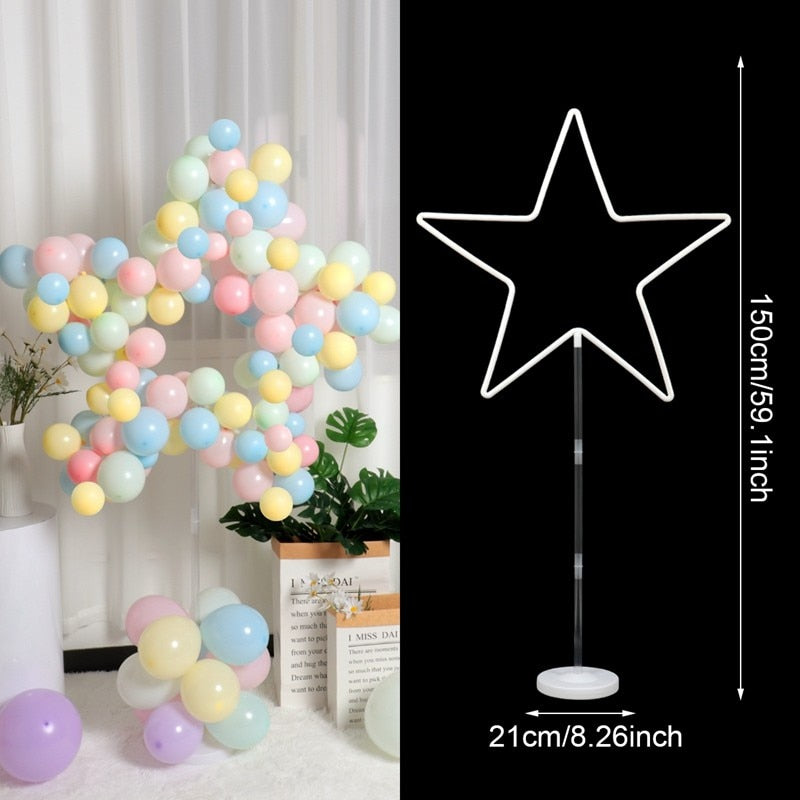 Skhek  DIY Heart-Shaped Balloon Stand Arch Balloon Holder Support Balloon Column Baby Shower Birthday Wedding Party Decoration