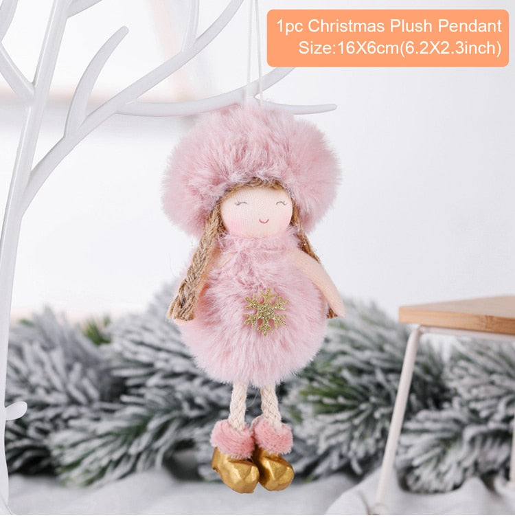 Christmas Gift PATIMATE Christmas Angel Plush Doll Pendant Christmas Tree Ornament Christmas Decoration for Home Xmas Gifts Noel Navidad 2021