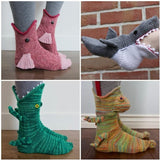 Christmas socks shark chameleon crocodile knit socks cute unisex winter warm floor thickened Christmas socks New Year gifts