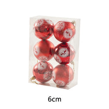 Load image into Gallery viewer, LadyCC 6 / 8cm Red Painted Christmas Ball Christmas Decorations Christmas Tree Pendant Hand Painted Decoration