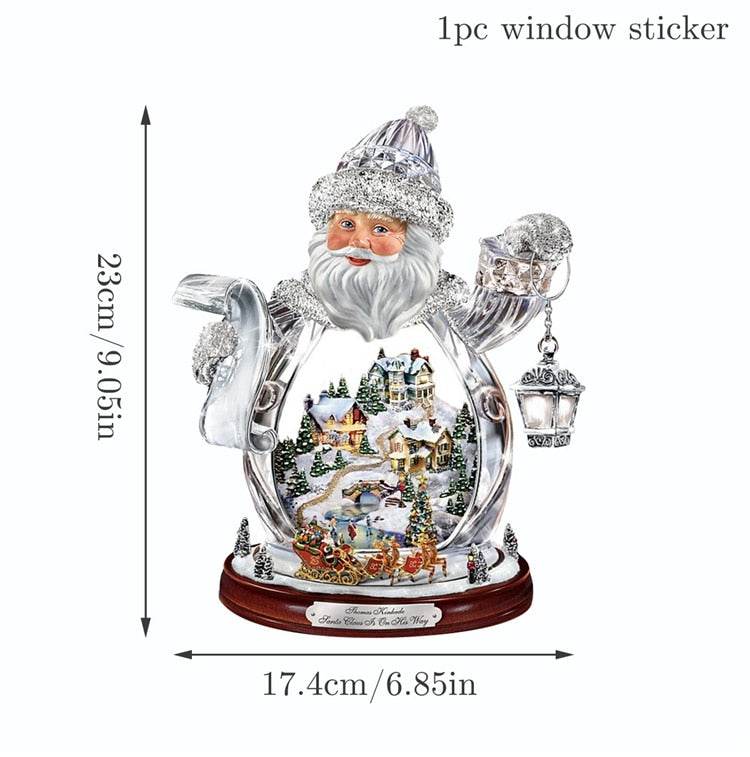 Christmas Gift Christmas Tree Santa Snowman Window Paste Stickers Merry Christmas Decoration For Home 2021 Xmas Navidad Gifts New Year 2022