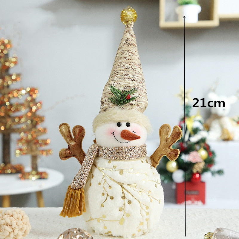 Christmas Decorations For Home Lovely Snowman Doll Standing Toys Christmas Tree Decorations Ornaments Xmas New Year Gifts Kids