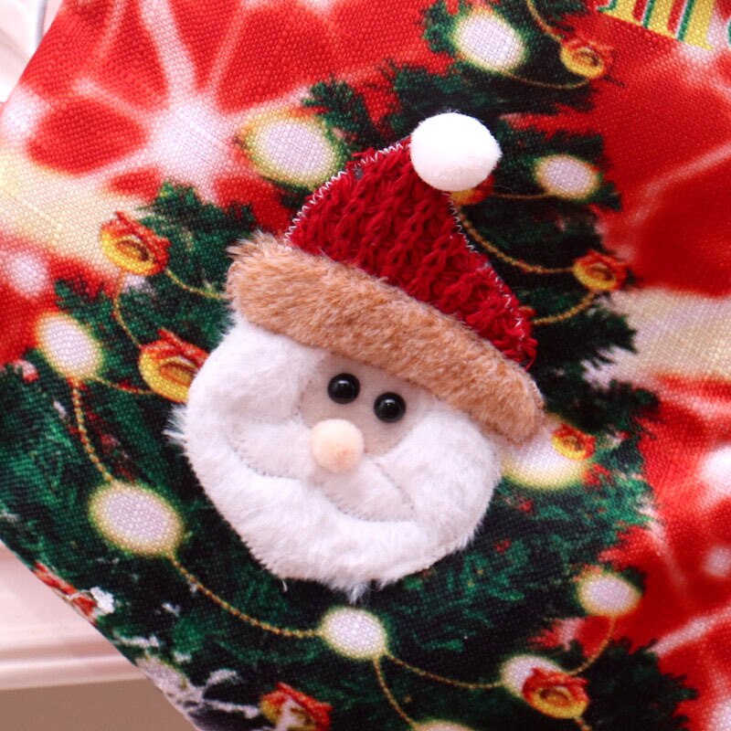 Christmas Gift Christmas Stocking Candy Bag Large Santa Claus Snowman Pendant With LED Christmas Socks Gift Bag Fireplace Hanging Decorations
