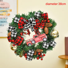 Load image into Gallery viewer, Christmas Gift 2.7m Christmas Wreath Garland with LED Lights Xmas Ornament 2021 Easter Door Decoration for Home Outdoor Navidad Green Wreath
