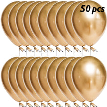 Load image into Gallery viewer, 50pcs 12&#39;&#39; Top Quality Metallic Latex Balloon Thick Metal Chrome Alloy Ballon Adult Wedding Birthday Party Decorations Supplies
