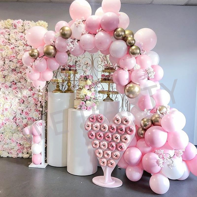 Latex Balloon Garland Chain Arch Kit Pink Metallic Balloon for Blush Bridal Shower Wedding Birthday Baby Shower Party Decoration