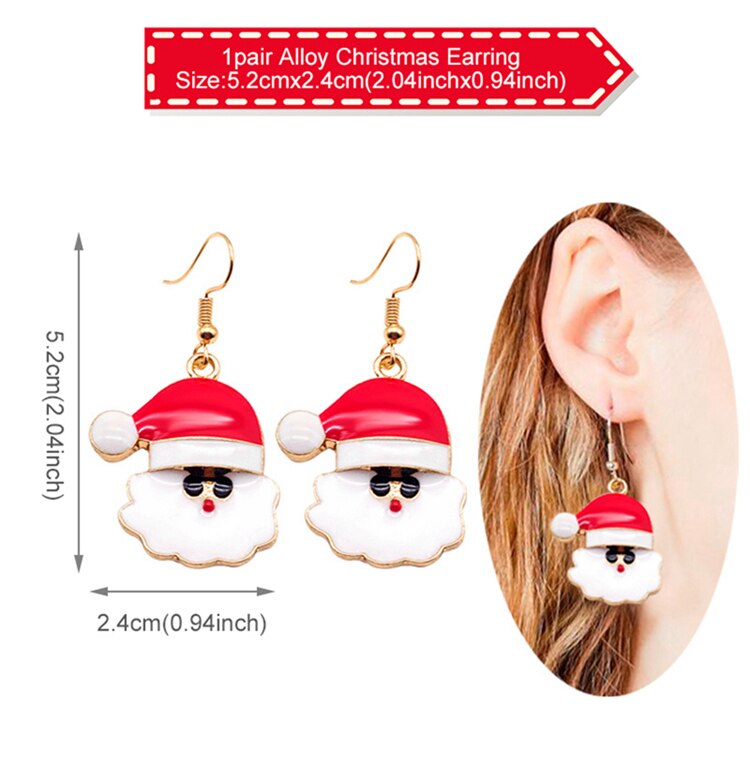 Christmas Gift PATIMATE Christmas Tree Santa Claus Earring Pendant Christmas Decoration For Home 2021 Xmas Navidad Decor Happy New Year 2022