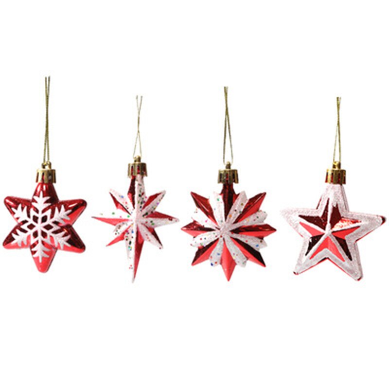 Christmas Gift Christmas Star Red Five-Pointed Star Hanging Ornaments Xmas Home Decor Color Multi-Pointed Star Christmas Tree Decoration 2022