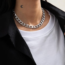 Load image into Gallery viewer, SHIXIN Punk Short Stainless Steel Chain Necklace for Women/Men Chunky Cuban Link Chain on the Neck Choker Necklace Hip Hop Colar