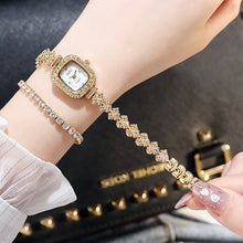 Load image into Gallery viewer, Christmas Gift Mini Women Watches Small Square Watch Female Watch Diamond Small Spiral Crown Quartz Watch Casual Simple Temperament Watch
