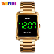 Load image into Gallery viewer, Christmas Gift SKMEI LED Digital Watch Mens Waterproof Date Men Digital Wristwatches Stainless Steel Strap Thin Electronic Clock Fashion 1505