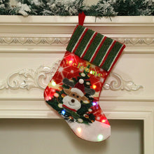 Load image into Gallery viewer, Christmas Gift Christmas Stocking Candy Bag Large Santa Claus Snowman Pendant With LED Christmas Socks Gift Bag Fireplace Hanging Decorations