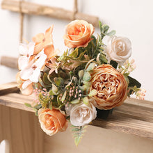 Load image into Gallery viewer, White Silk Artificial Roses Flowers Wedding Home Autumn Decoration High Quality Big Bouquet Luxury Fake Flower Arrangement Bulk