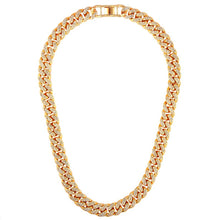Load image into Gallery viewer, SKHEK 12Mm Miami Cuban Link Chain Gold Silver Color Choker Necklace For Women Iced Out Crystal Rhinestone Necklace Hip Hop Jewlery