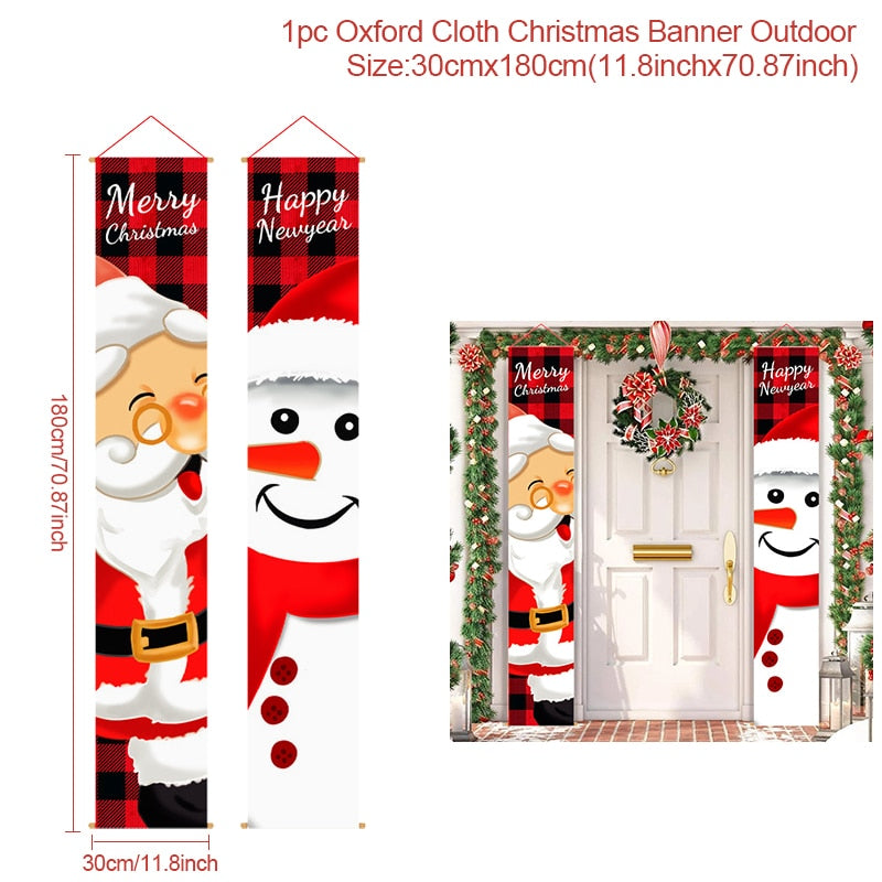 Nutcracker Soldier Christmas Door Banner Ornament Santa Claus Merry Christmas Decorations For Home Navidad Gift New Year 2022