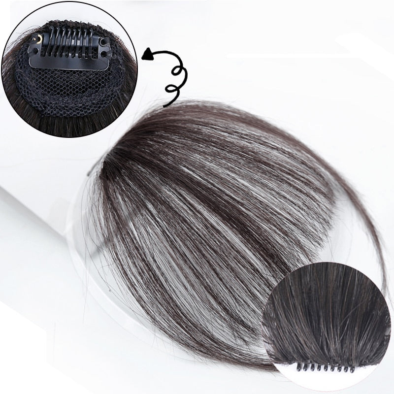 Skhek  Fake Blunt air Bangs hair Clip-In Extension Synthetic Fake Fringe Natural False hairpiece For Women Clip In Bangs