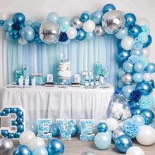 Load image into Gallery viewer, Skhek  Blue Silver Metal Balloon Garland Arch Wedding Birthday Balloons Decoration Birthday Party Latex Balloons For Kids Baby Shower