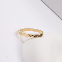 Load image into Gallery viewer, Skhek - Thin Hammered Road Titanium Steel Gold Rings