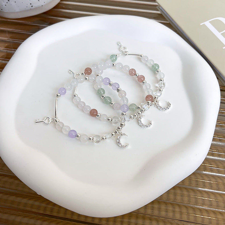 Skhek - Moon Beaded Design Crystal String Beads Bracelets