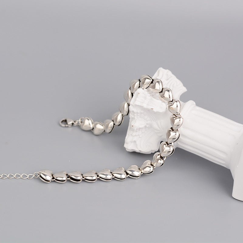 Skhek - Niche Design Light Luxury Heart-shaped Chain Simple Cold Bracelets
