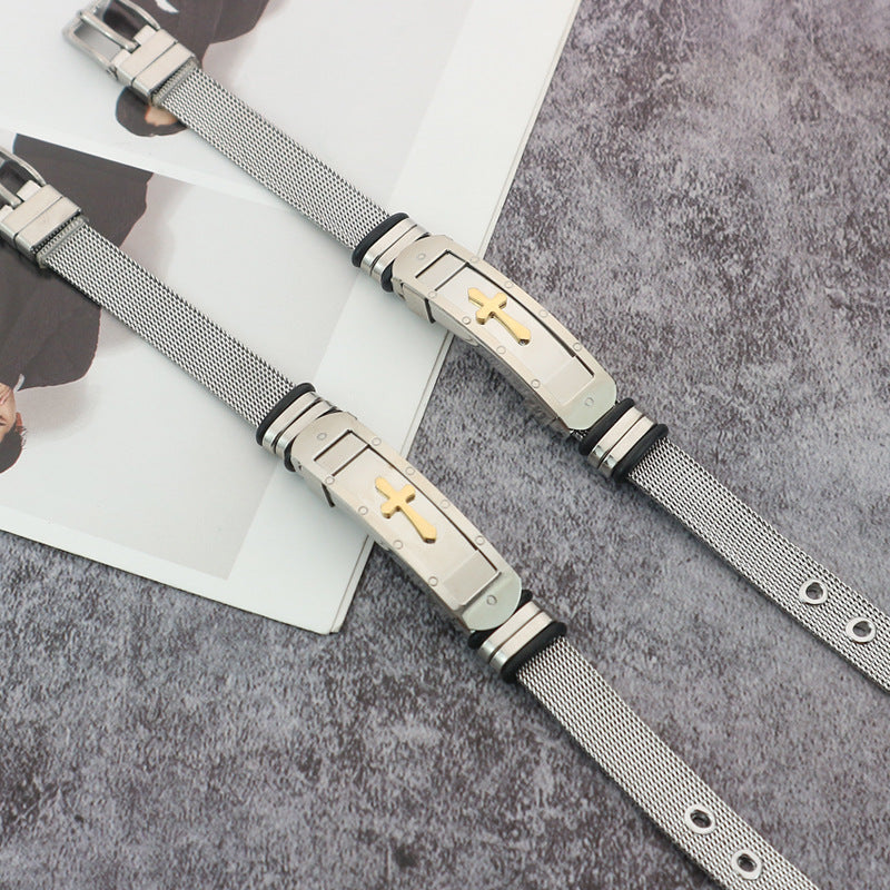 Skhek - Men's Jewelry Cross Stainless Steel Personalized Trendy Bracelets
