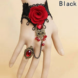 Skhek - Women's Halloween Rose Style Lace Vampire Black Bracelets
